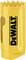 Yellow saw blade accessory with serrated edges and the black logo of a tool brand in the centre.