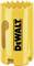 Bi-metal hole saw in yellow with serrated edge and brand logo.