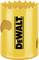 Yellow DeWalt drill crown with serrated edge and 'DEWALT' text in black vertically centred.