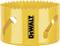 Yellow hole saw attachment with sharp teeth, brand name in the centre.