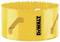 Yellow drill crown with serrated edge, 'Dewalt' brand.