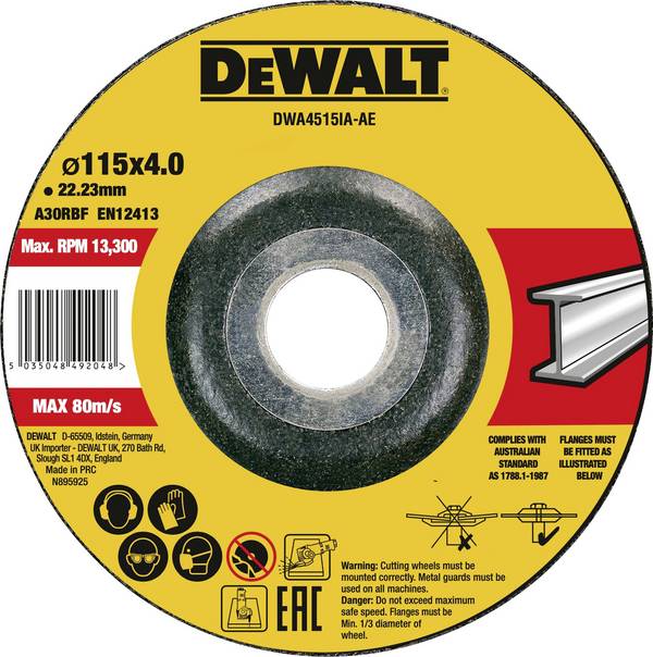 DEWALT DWA4515IA-AE  Grinding disc Diameter 115 mm Bore diameter 22.23 mm Metal 1 pc(s)