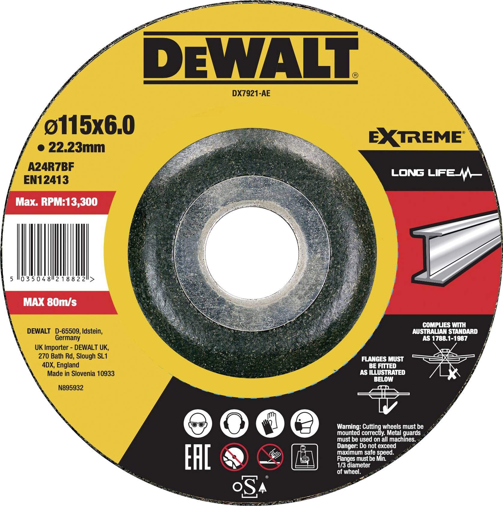 DEWALT DX7921-AE Grinding disc Bore diameter 22.23 mm 1 pc(s)