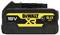 'Dewalt 18V XR 5.0 Ah Battery' in a black and yellow casing, shown in profile.