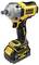 Cordless impact driver in black and yellow with 18V battery and brushless motor, by DeWalt.