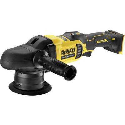Battery-powered grinding machine with black and yellow casing; handle for two-handed operation.