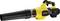 A yellow, battery-powered leaf blower by XR Brushless with a black handle and nozzle, suitable for garden work.