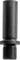A black, cylindrical metal pin with a threaded end at its base, standing against a white background.