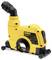 A yellow electric power tool with a vacuum attachment and black accents, used for precise cutting or grinding.