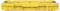 A yellow, rectangular plastic container with black latches on the sides. Suitable for storing tools or small parts.