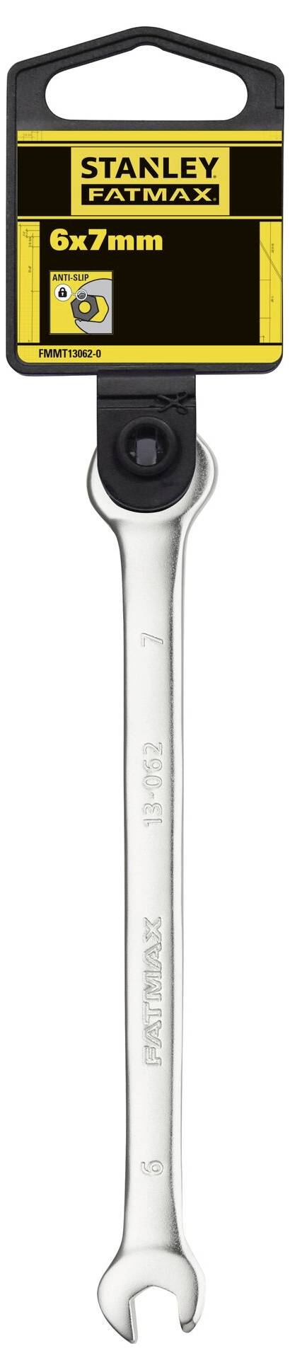 'Satin Chrome 6x7mm Spanner by Stanley FatMax with Hanging Hole'