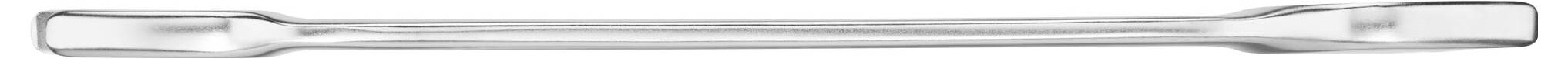 A silver metal rod, slightly curved, with square ends. Used for mechanical work.