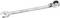 A adjustable spanner made of metal with an open and ratchet end. Inscription: 'Stanley' and '13-0832'. Suitable for tightening and loosening nuts.