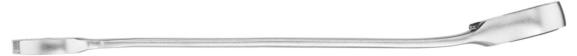A silver crowbar with a slightly curved end, suitable for levering or opening containers.