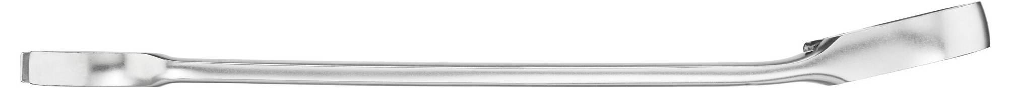 A silver metal tyre lever with curved ends, used for removing or fitting tyres onto wheel rims.