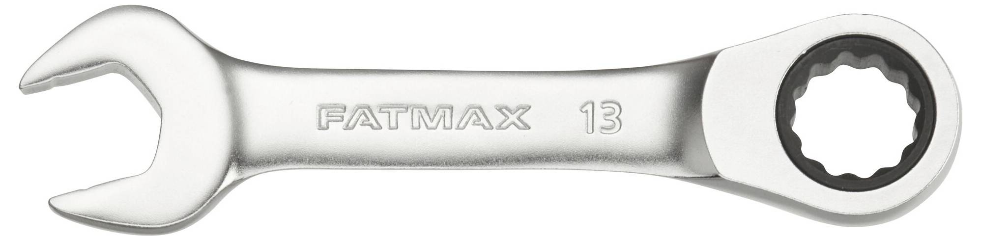 A silver adjustable spanner with open and closed ends, 'FATMAX' brand, size 13.