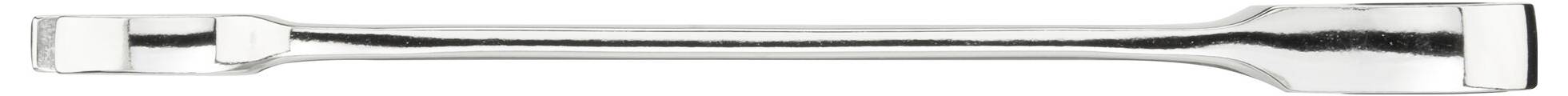 A silver, elongated torque wrench, primarily used for mechanical applications.