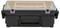 Black toolbox with a transparent lid and yellow brand lettering. It has a carrying handle and locking clips on the sides.