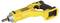 A yellow, cordless DeWalt hot air gun without battery, with a black handle and metal nozzle, suitable for construction and DIY work.