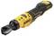 Yellow and black cordless ratchet screwdriver with a compact design, perfect for loosening or tightening screws in hard-to-reach areas.