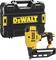 Battery-powered yellow nail gun and black DeWalt carry case. Perfect for construction work and DIY projects.