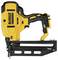Battery Nail Gun in Yellow and Black, Model Name 'Dewalt 18V XR'. Handheld Device with Ergonomic Handle, Primarily for Wood Processing.