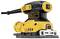 A yellow electric grinding machine with a black handle and cable, suitable for grinding work on wood or other surfaces.