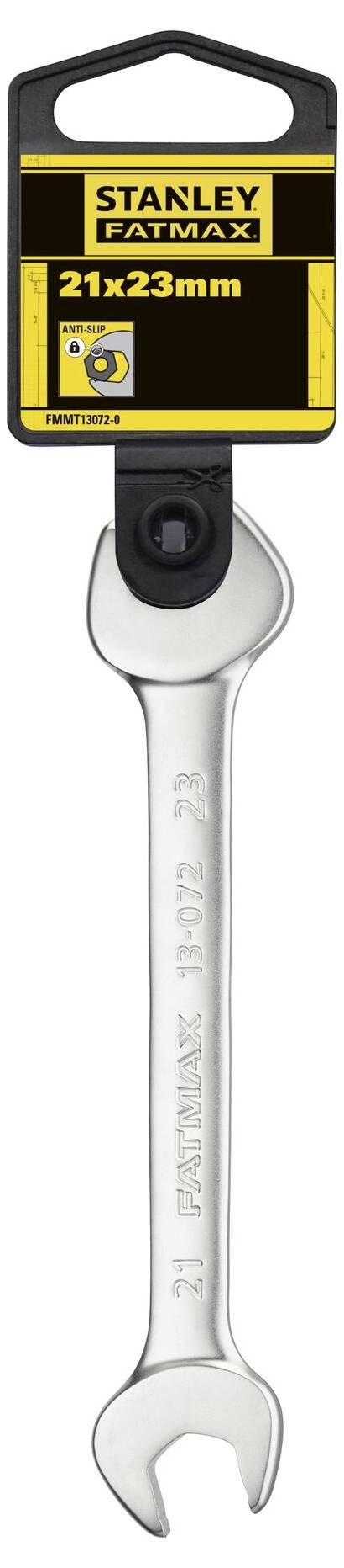 Stanley Fatmax fixed ring spanner, size 21x23 mm, made from durable metal for heavy-duty work.