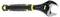 Adjustable spanner with yellow and black handle, brand imprinted on the handle.