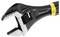 An adjustable metal pipe wrench with a scale, black handles and yellow accents, 250 mm in length.