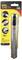 A yellow Stanley FatMax Stanley knife with replaceable 25mm blades on a red packaging, showing handling pictograms.