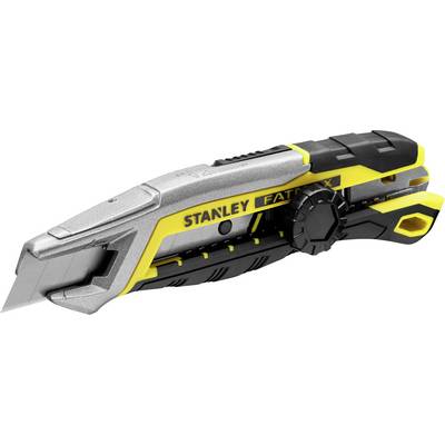 Silver and yellow universal knife with retractable blade, ergonomic handle and 'STANLEY FATMAX' brand on the side.