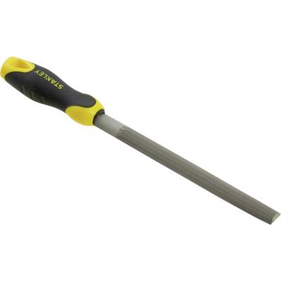 Hand file with yellow and black handle, suitable for smoothing and shaping materials.
