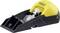 Plane with a yellow handle and black body, used for smoothing wooden surfaces.