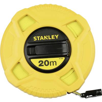 Yellow tape measure housing with a black handle and the inscription '20m' in the centre.
