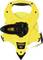 A yellow measuring tape with a black handle, bearing the inscription 'Stanley PowerWinder 60 m'.