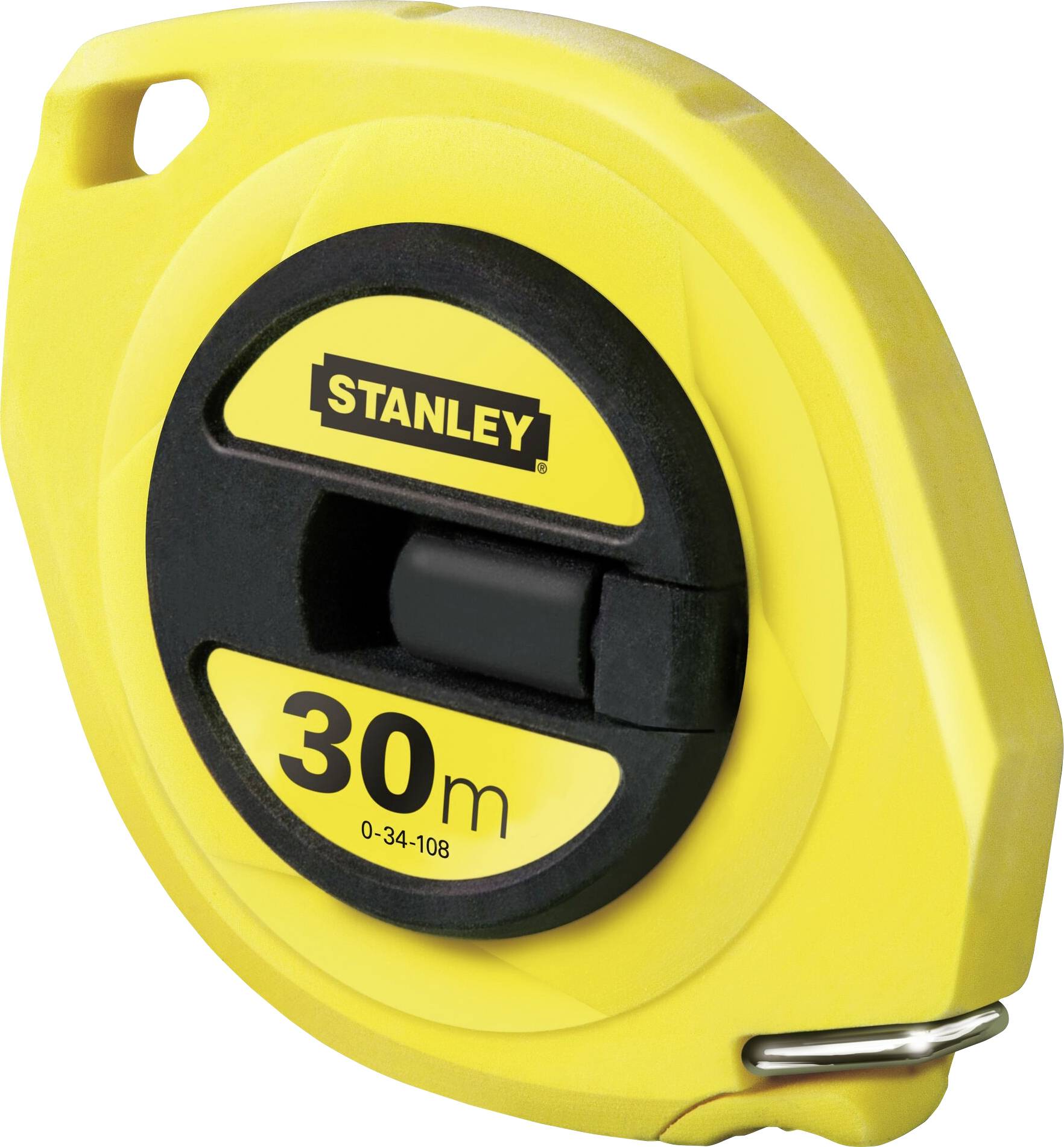 A yellow measuring tape with a black and yellow scale, marked '30 m'. Ideal for precise measurements over longer distances.