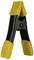 A black spring clip with yellow handles and jaws.