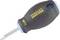 Phillips screwdriver with a black handle and blue tip, 'Stanley Fatmax' brand, 'PZ1' marked on the handle.