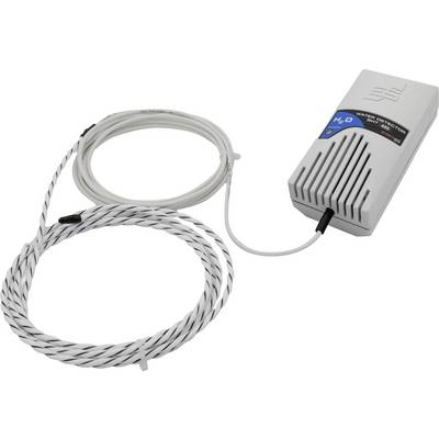 Water leak detector with sensor and cables, used for detecting water leakage in buildings.