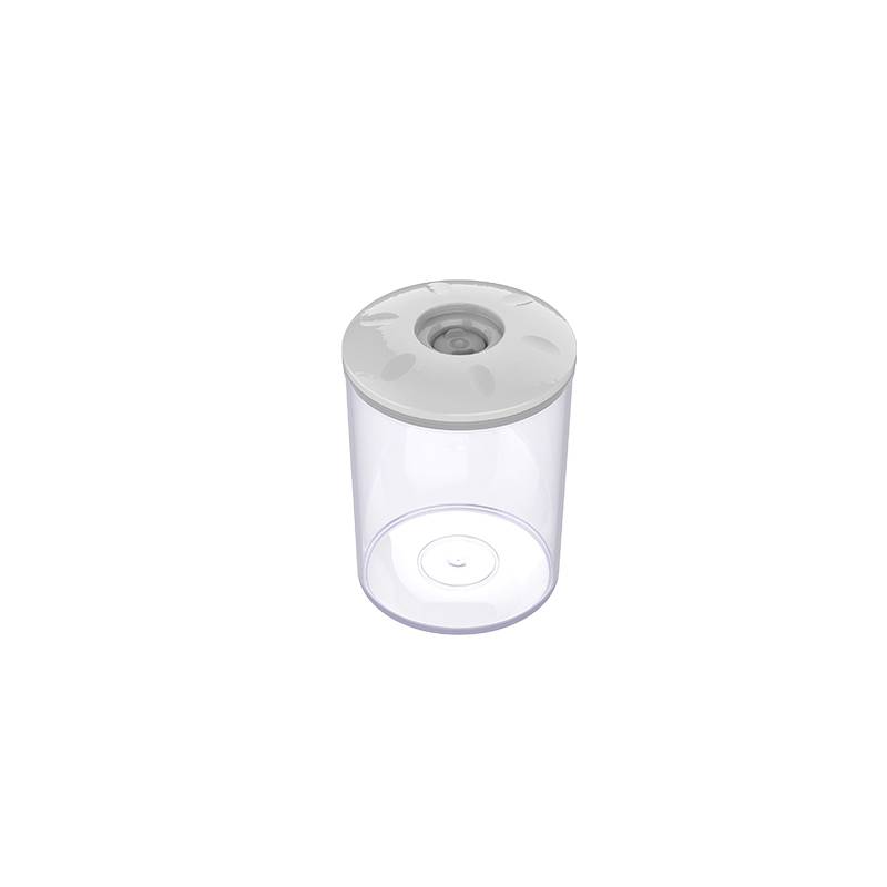 A translucent container with a white lid, which may potentially be a sensor or a container for small objects.
