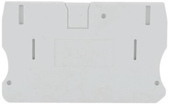 A white plastic mounting bracket with slots and holes, possibly for installing or securing a device. Label reads: 'D-JPT10'.