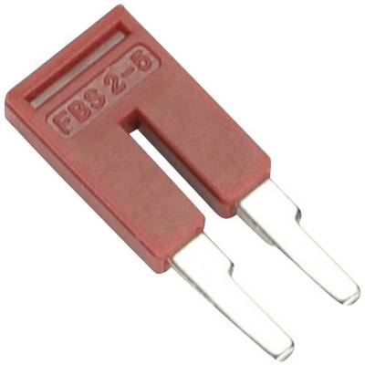 Red double plug with the inscription 'FBS 2-5', consisting of a flat plastic piece with two metal contact pins.