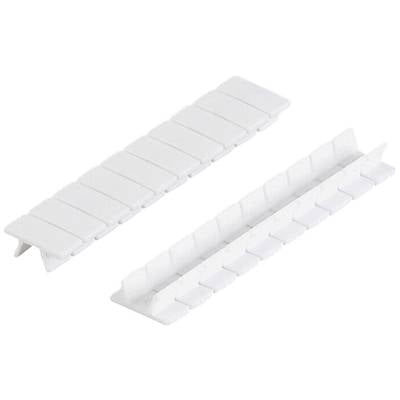 Two white plastic cable trunking channels with removable covers, shown in a slightly angled view for neat cable management.
