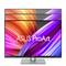 An ASUS ProArt monitor with vibrant, coloured stripes across the screen. The 'ASUS ProArt' lettering is visible in the centre of the display.