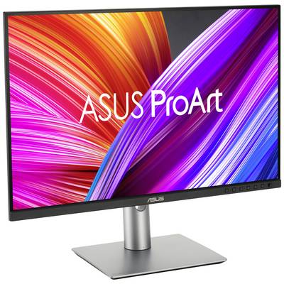 ASUS ProArt Monitor with slim bezel and vibrant display, mounted on an elegant, sturdy stand.