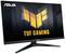 An ASUS TUF Gaming monitor with a large screen and modern design, perfect for gaming and working, featuring a luminous logo in the centre.