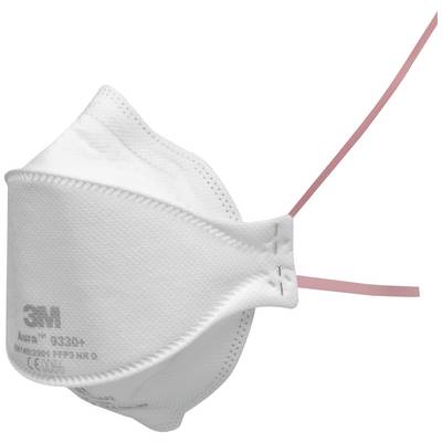 White respiratory protection mask with two elastic straps. The design is ergonomically shaped and provides protection against particles.