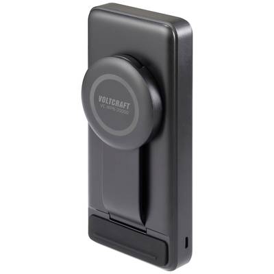 Black Powerbank Voltkraft with model number VC-WPB-20,000, rectangular shape with rounded details, for mobile power supply.