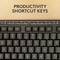 A computer keyboard with special function keys. Above it reads 'Special Keys for Productivity'.